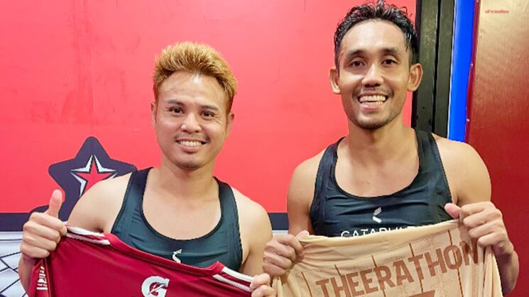 ในสนามเต็มร้อย นอกสนามคือพี่น้องกัน ธีราทรแลกเสื้อพี่มุ้ยหลังเกมบิ๊กแมตช์