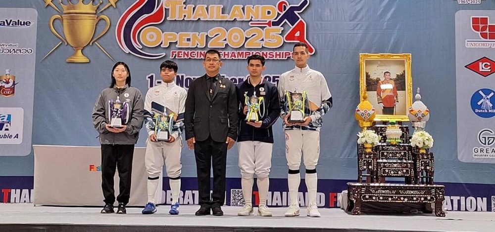 ฟันดาบทีมชาติไทย คว้า 2 ทอง 3 ถ้วยคะแนนรวมส่งท้าย ศึก ไทยแลนด์ โอเพ่น เฟนซิ่ง แชมเปี้ยนชิพส์