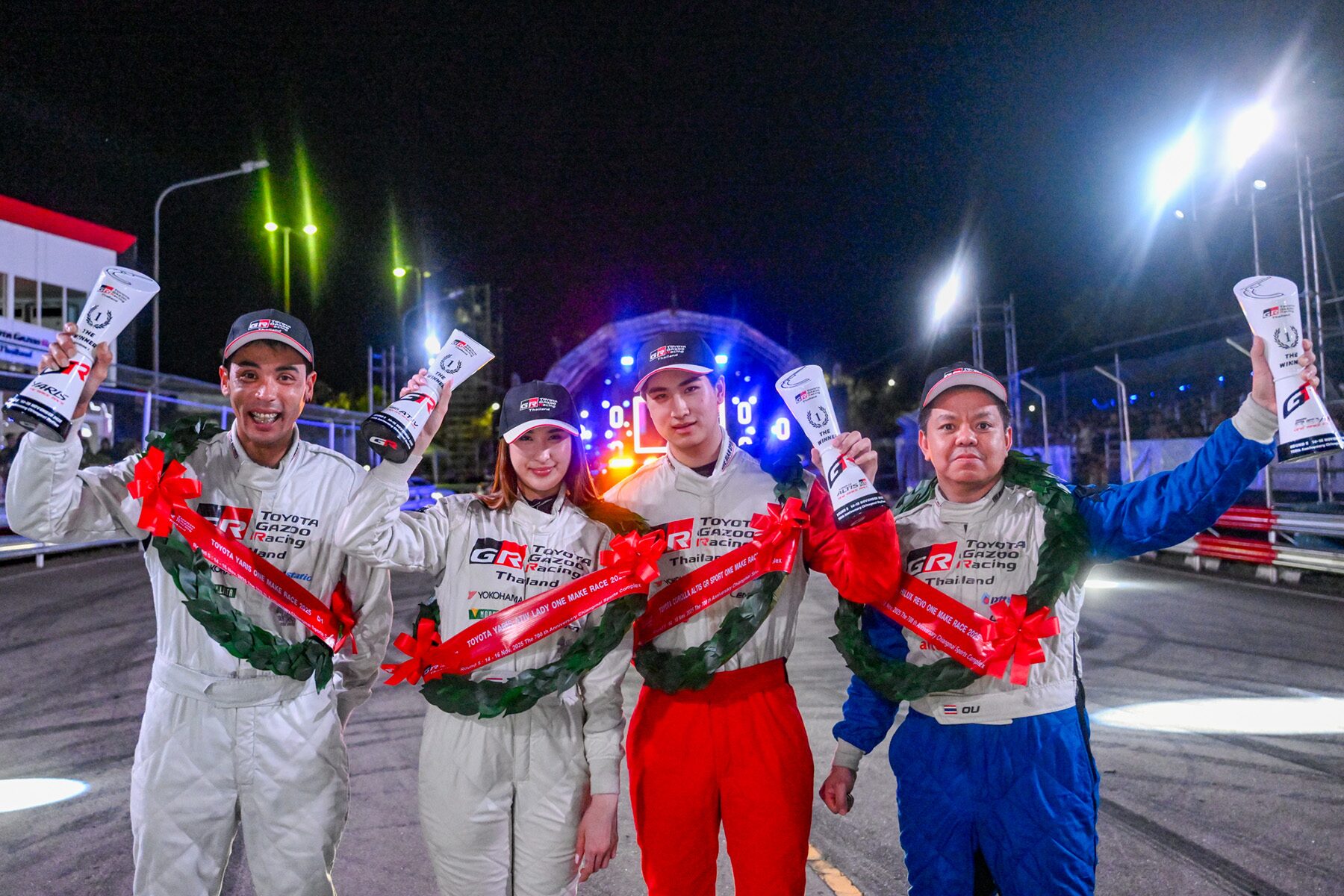 มิย่า-เบญจรงค์-กิตติศักดิ์ -โรเตอร์ แชมป์ ปิดซีซั่น TOYOTA GAZOO Racing Thailand 2025