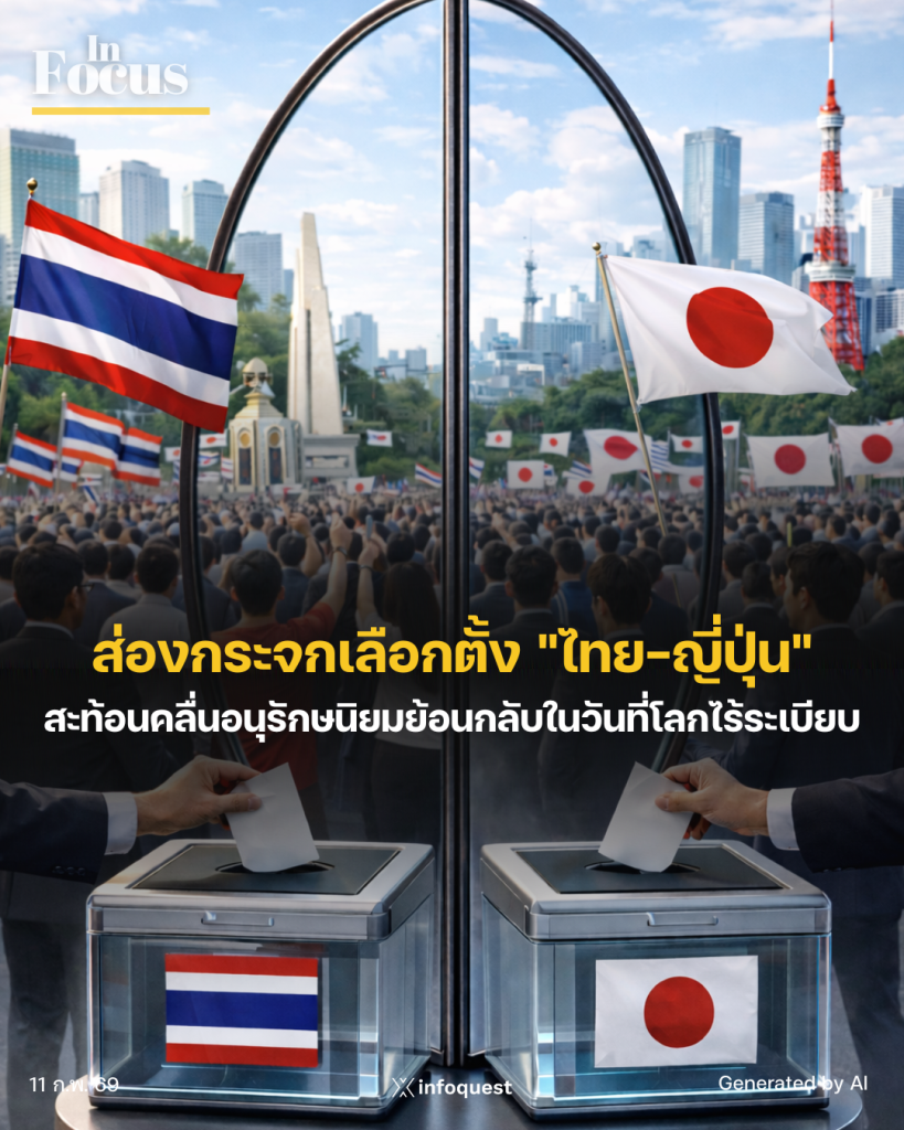 In Focus: ส่องกระจกเลือกตั้ง 'ไทย-ญี่ปุ่น' สะท้อนคลื่นอนุรักษนิยมย้อนกลับในวันที่โลกไร้ระเบียบ