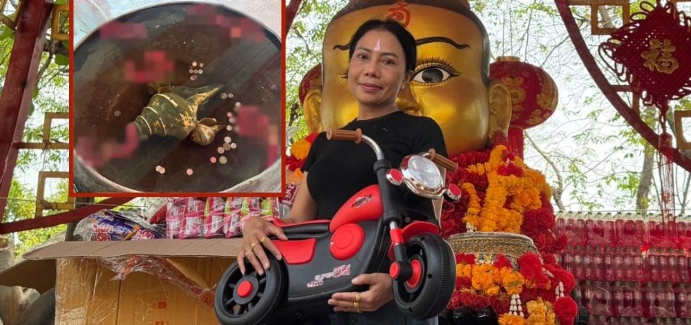 ถูกหวย10งวดติด สาวใหญ่ แก้บน ขนขนม ของเล่นเด็ก ถวาย กุมารทอง วัดดังกรุงเก่า