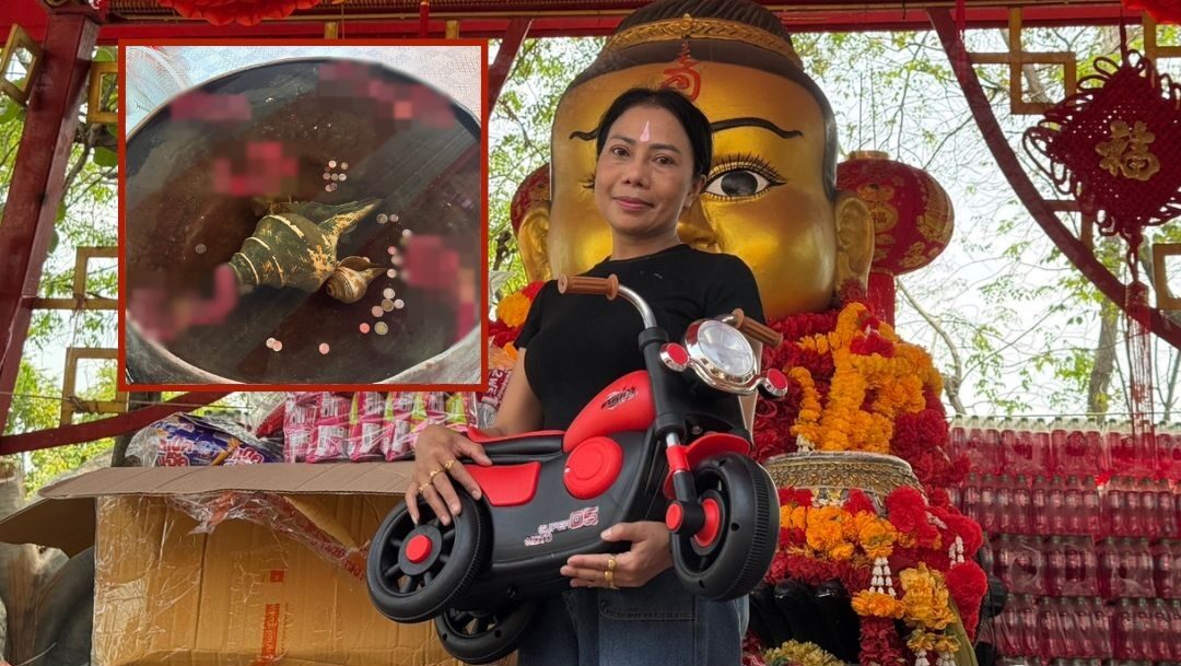 ถูกหวย10งวดติด สาวใหญ่ แก้บน ขนขนม ของเล่นเด็ก ถวาย กุมารทอง วัดดังกรุงเก่า