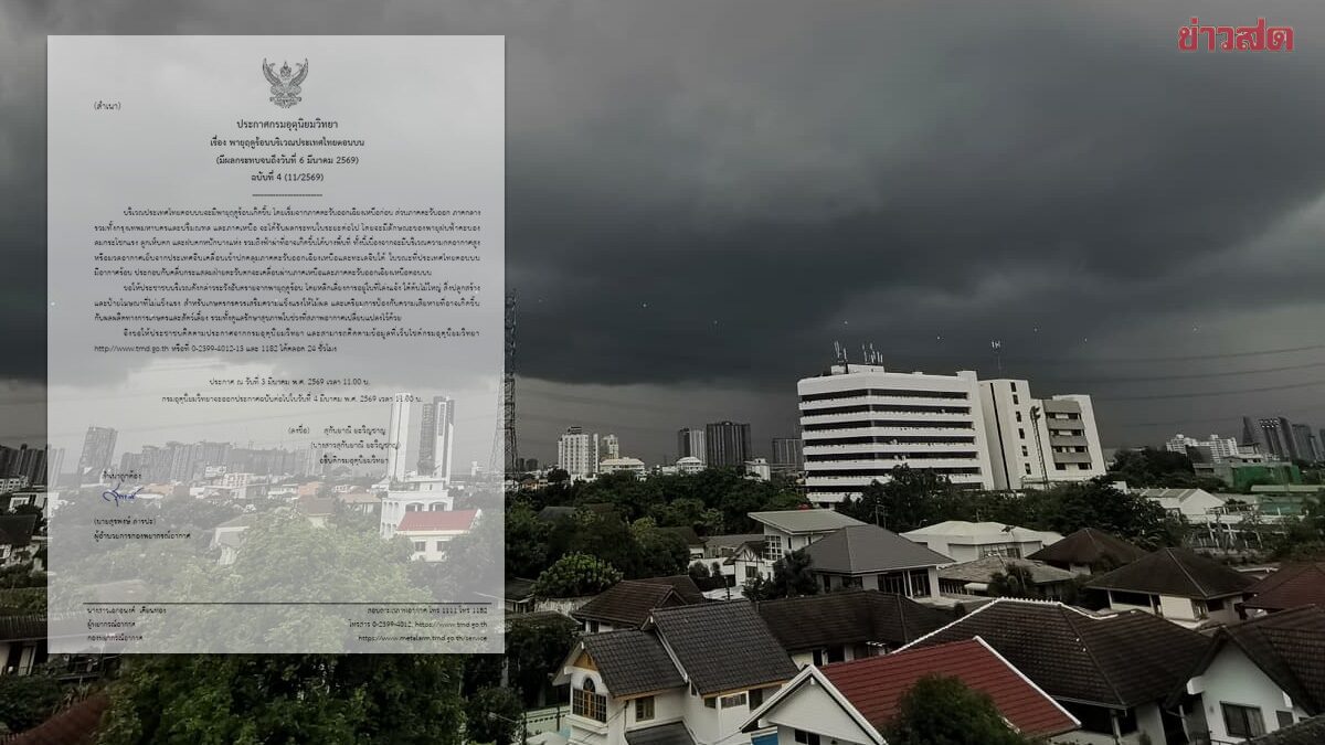 กรมอุตุฯ ประกาศฉบับ4 เตือน พายุฤดูร้อน ถล่มไทยตอนบน ลมแรงมาก