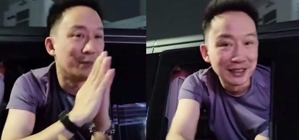 โอ๊ค พานทองแท้ นั่งรถตู้ส่งกำลังใจ 'คนเสื้อแดง' ปักหลักรอรับ ทักษิณ