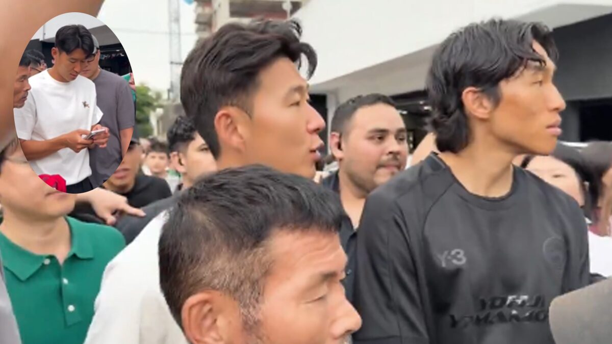 ซูเปอร์สตาร์ตัวจริง – ซน ฮึงมิน เจอแฟนบอลรุมขอถ่ายรูป-สื่อทำข่าว ระหว่างไปกินทาโก้ (คลิป)