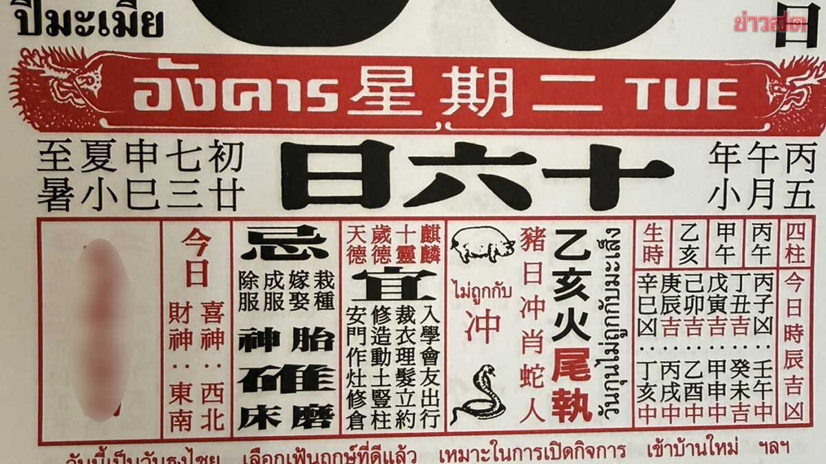 เลขปฏิทินจีนห้างดัง งวดที่แล้ว2ตัวเป๊ะๆ – ตรงรางวัลที่1ด้วย ส่อง เลขเด็ด 1/7/69