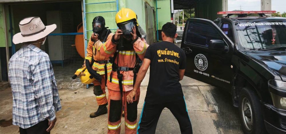 ส่งโรงพยาบาลรักษาตัว 35 คน เหตุแอมโมเนียโรงน้ำแข็งรั่ว ที่สุพรรณบุรี