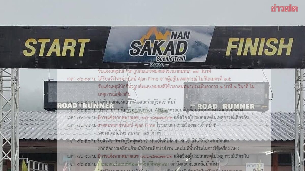 SAKAD Scenic Trail แจงไทม์ไลน์ ช่วยนักวิ่ง หลังถูกตั้งคำถามช่วยเหลือล่าช้าจนเสียชีวิต