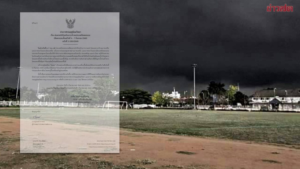 กรมอุตุฯ ประกาศฉบับที่ 3 ฝนตกหนักถึงหนักมาก น้ำท่วมฉับพลัน น้ำป่า