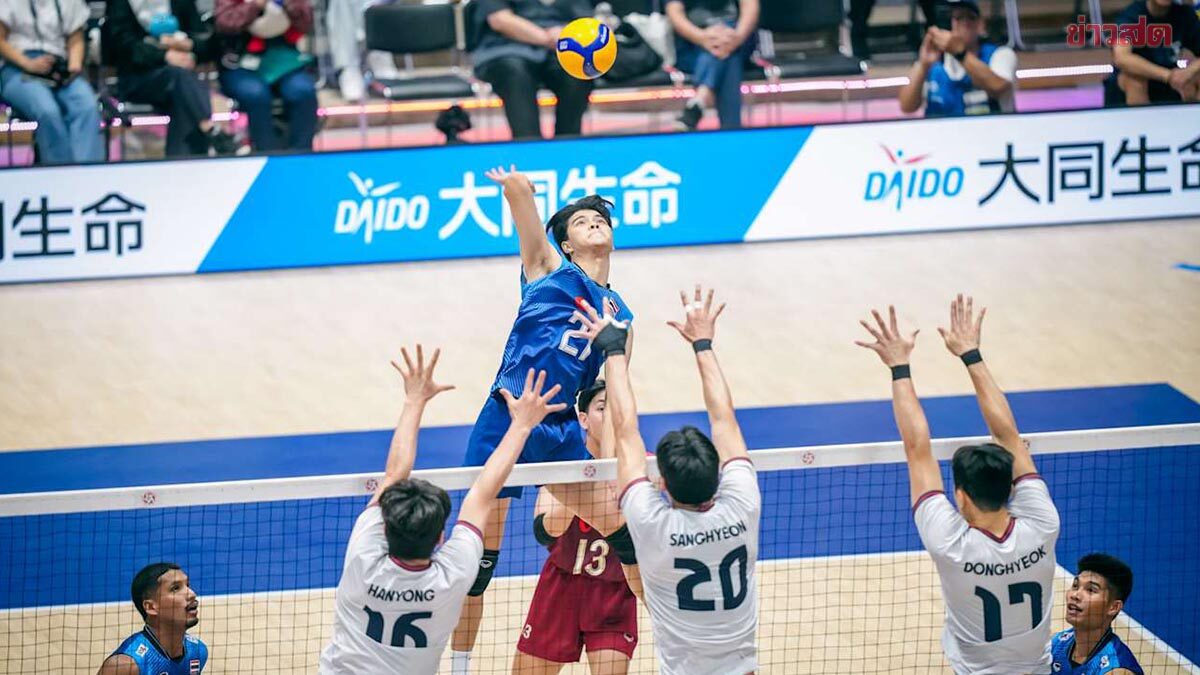 วอลเลย์บอลชายไทย เล่น 5 เซ็ตเฉือน เกาหลีใต้ การันตีลิ่ว 8 ทีม ศึกชิงแชมป์เอเชีย 2026