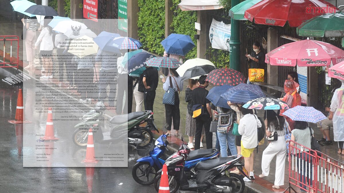 กรมอุตุฯ ประกาศฉบับที่ 7 ฝนตกหนักถึงหนักมาก จังหวัดไหนโดนบ้าง