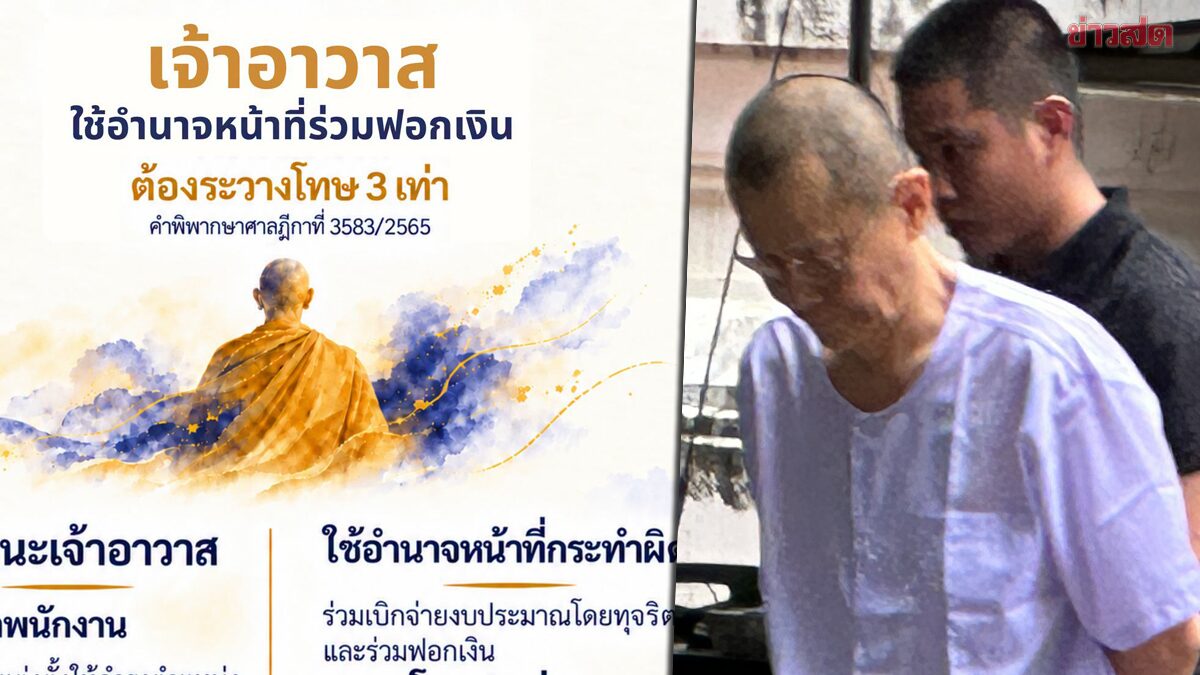 ย้อนคำพิพากษาศาลฎีกา เจ้าอาวาสยักยอกเงินวัด ผิดฐานเจ้าพนักงาน ต้องระวางรับโทษถึง 3 เท่า