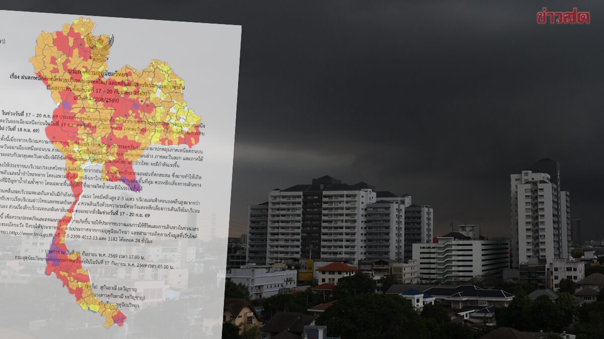 ถล่มวันพรุ่งนี้ 4 วัน 96 ชั่วโมง กรมอุตุนิยมวิทยา เตือนฉบับที่ 4 ฝนตกหนักมาก เปิดชื่อจังหวัดไหนโดนบ้าง