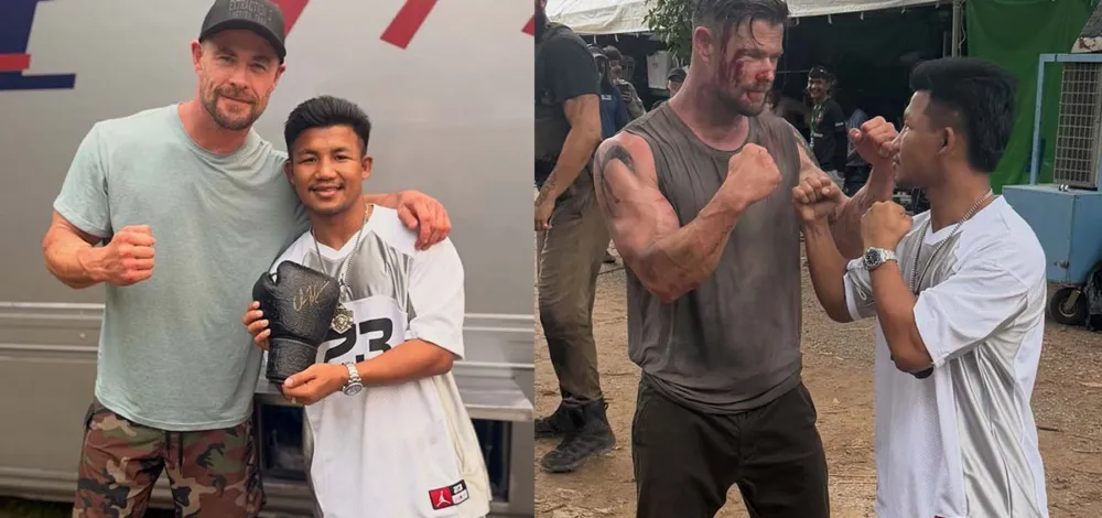 คริส เฮมส์เวิร์ธ นักแสดงชื่อดังโพสต์ภาพคู่ รถถัง จิตรเมืองนนท์ ยกย่องเก่งและเป็นแชมป์ตัวจริง
