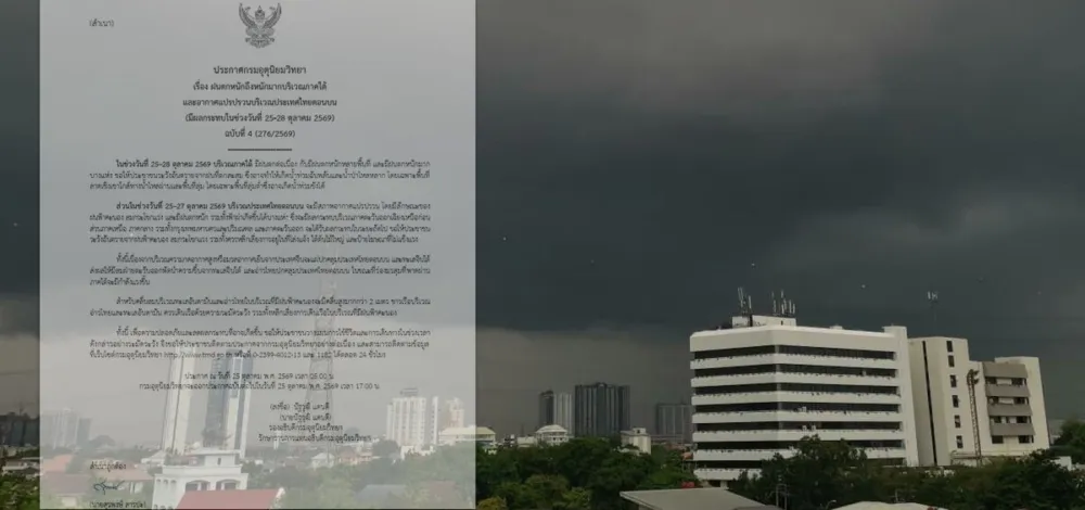 กรมอุตุฯ ประกาศฉบับที่ 4 ฝนตกหนักถึงหนักมาก จังหวัดไหนโดนบ้าง